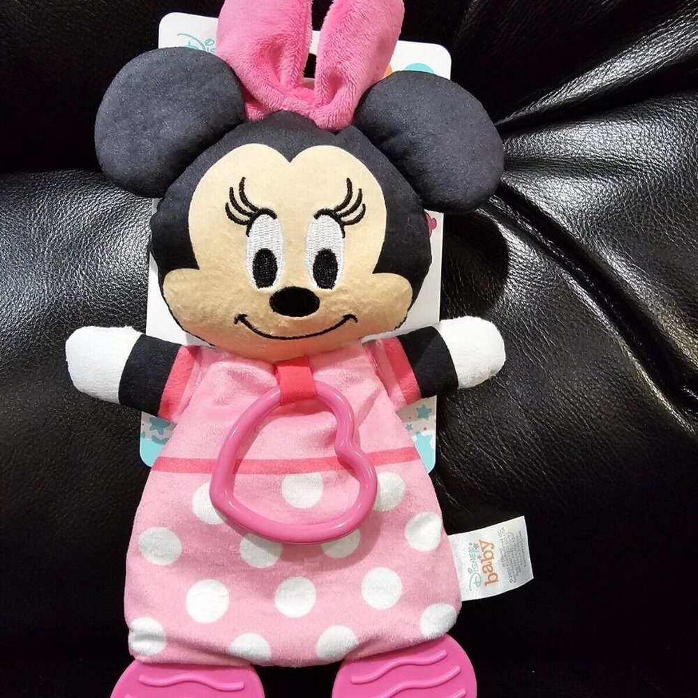 NWT Disney Pink Baby Minnie Mouse Teether Blanket
